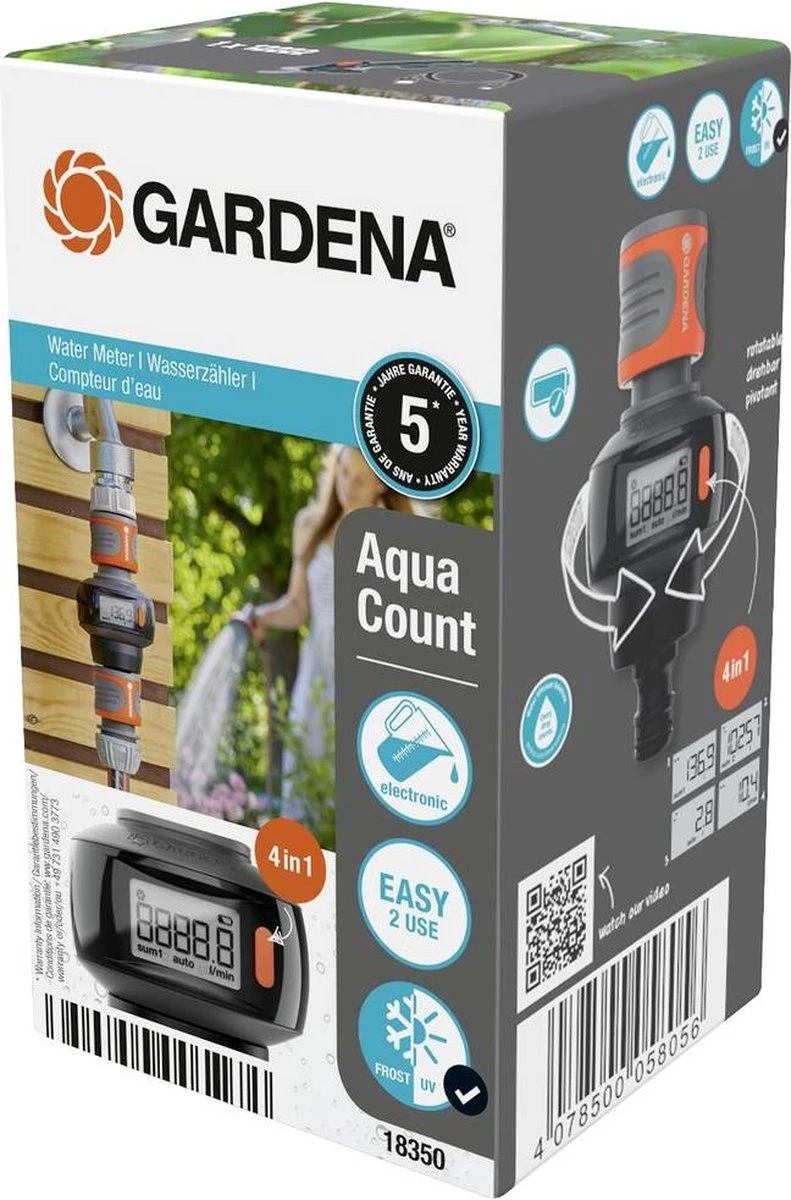 GARDENA AquaCount 18350-20 Watermeter Werkt Op Batterijen 2 GARDENA AquaCount 18350-20 Watermeter Werkt Op Batterijen - Afbeelding 2