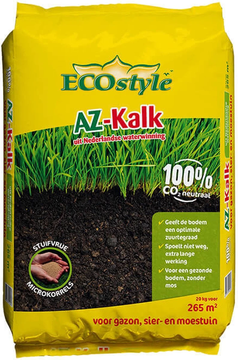 ECOstyle AZ Kalk Micro Korrel – Voor Gazon, Sier- En Moestuin - Corrigeert Zuurgraad Direct En Langdurig - Werkt Tegen Mos - CO2-Neutraal – 135 M² - 10 KG 9 ECOstyle AZ Kalk Micro Korrel – Voor Gazon, Sier- En Moestuin - Corrigeert Zuurgraad Direct En Langdurig - Werkt Tegen Mos - CO2-Neutraal – 135 M² - 10 KG - Afbeelding 9