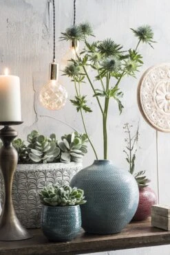 Mica Decorations Gabriel Bloempot - H20 X Ø25 Cm - Keramiek - Blauw -Tuinwinkel Voor Buitenartikelen 800x1200 112