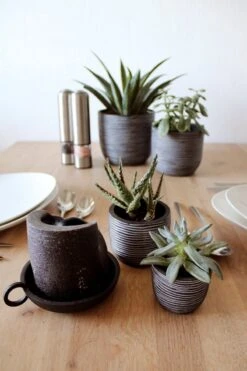 Capi Europe - Set Van 4 - Bloempot Binnen - Rib Antraciet -Tuinwinkel Voor Buitenartikelen 800x1200 113