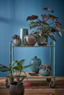 Mica Decorations Gabriel Bloempot - H20 X Ø25 Cm - Keramiek - Blauw -Tuinwinkel Voor Buitenartikelen 803x1200 5