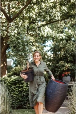 Capi Europe - Vaas Elegant Deluxe Rib NL - 45x72 - Zwart - Voor Binnen En Buiten - KBLR1138 -Tuinwinkel Voor Buitenartikelen 806x1200 2