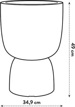 Elho Pure Coupe 35 - Bloempot Voor Binnen & Buiten - Ø 34.9 X H 49.0 Cm - Zwart/Zwart -Tuinwinkel Voor Buitenartikelen 843x1200 3