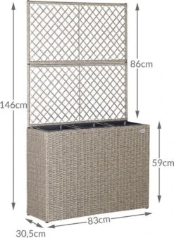 Casaria Polyrattan Bloembak – 3 Bakken Klimophek - Crème -Tuinwinkel Voor Buitenartikelen 876x1200 1