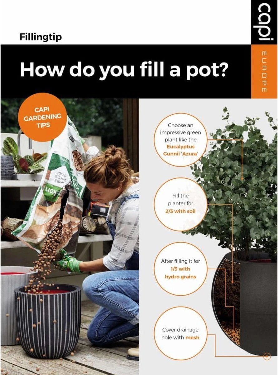 Capi Europe - Bloempot Bol Smooth NL - 54x52 - Zwart - Voor Binnen En Buiten - KBL935 4 Capi Europe - Bloempot Bol Smooth NL - 54x52 - Zwart - Voor Binnen En Buiten - KBL935 - Afbeelding 4