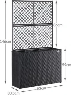 Casaria Polyrattan Plantenbak - Met Klimoprek - 3 Bakken Zwart 17 Casaria Polyrattan Plantenbak - Met Klimoprek - 3 Bakken Zwart -Tuinwinkel Voor Buitenartikelen 898x1200