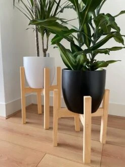 Plantenstandaard | Set Van 2 | Diameter Tot 24 Cm | Plantenkruk | Bloempotten Voor Binnen | Plantentafeltje Voor Binnen | Bloempot Standaard | Plantenstandaard Binnen | Hout | Licht Bruin -Tuinwinkel Voor Buitenartikelen 900x1200 37