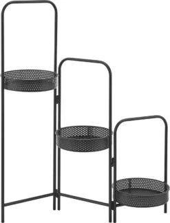 Plantenstandaard Vrasene Metaal 75x68x20 Cm Zwart -Tuinwinkel Voor Buitenartikelen 914x1200