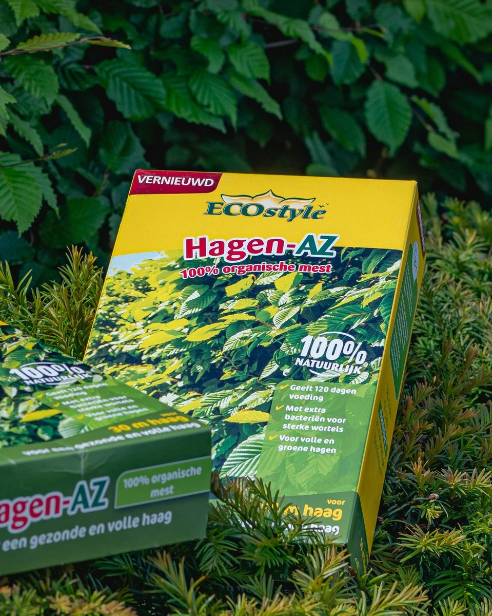ECOstyle Hagen-AZ Organische Tuinmest - Voor Gezond Bodemleven - Remt Uitval Van Bladeren - 120 Dagen Voeding - Voor 50m Haag - 2,75 KG 5 ECOstyle Hagen-AZ Organische Tuinmest - Voor Gezond Bodemleven - Remt Uitval Van Bladeren - 120 Dagen Voeding - Voor 50m Haag - 2,75 KG - Afbeelding 5