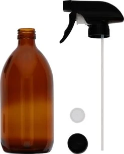 QUVIO Sprayfles - Spuitfles - Plantenspuit - Schoonmaak Spuit - Huishoudspray - Leeg/Hervulbaar - Kamerspray - Allesreiniger - Glazen Sprayflacon - Waterspuit - Kappersspuit - 500 Ml - Glas - Bruin - Zwart -Tuinwinkel Voor Buitenartikelen 969x1200 2