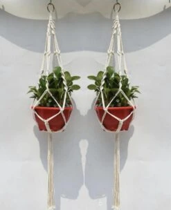 Merkloos Plantenhanger Macramé - Luxe Gevlochten Touw Katoen - 2 Stuks - Plantenpot Ophangen -Tuinwinkel Voor Buitenartikelen 975x1200 2